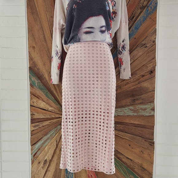 Alexander Wang Dresses & Skirts - T by Alexander Wang Netted eyelet dusty pink jersey long skirt Sz L